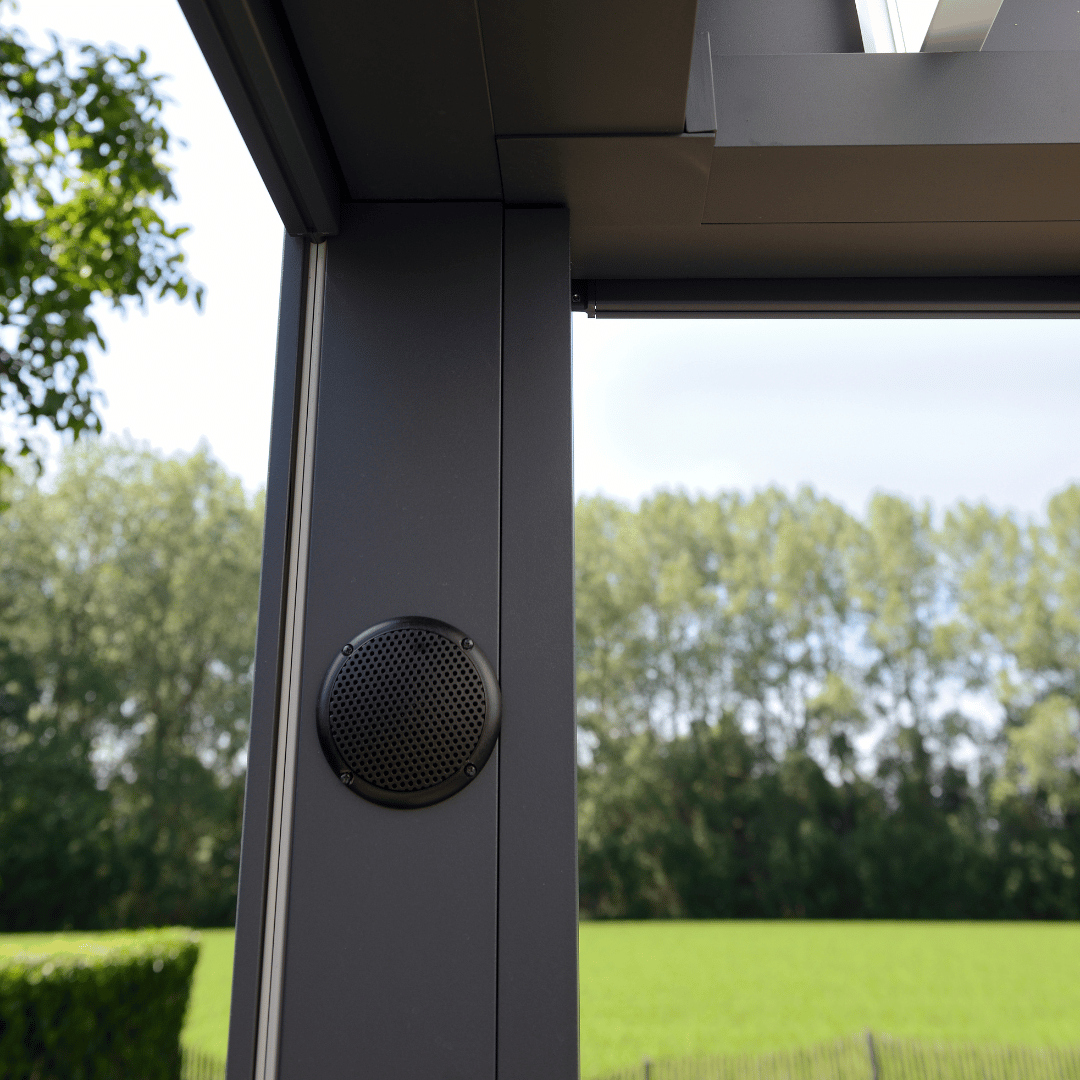 Bluetooth-Lautsprecher im Pfosten des Lamellendachs für Stuttgart, Stuttgart-Vaihingen, Stuttgart-West, Bad Cannstatt, Leonberg, Esslingen, Böblingen, Filderstadt, Leinfelden-Echterdingen Bluetooth-Lautsprecher im Pfosten des Lamellendachs für Stuttgart, Stuttgart-Vaihingen, Stuttgart-West, Bad Cannstatt, Leonberg, Esslingen, Böblingen, Filderstadt, Leinfelden-Echterdingen<br />